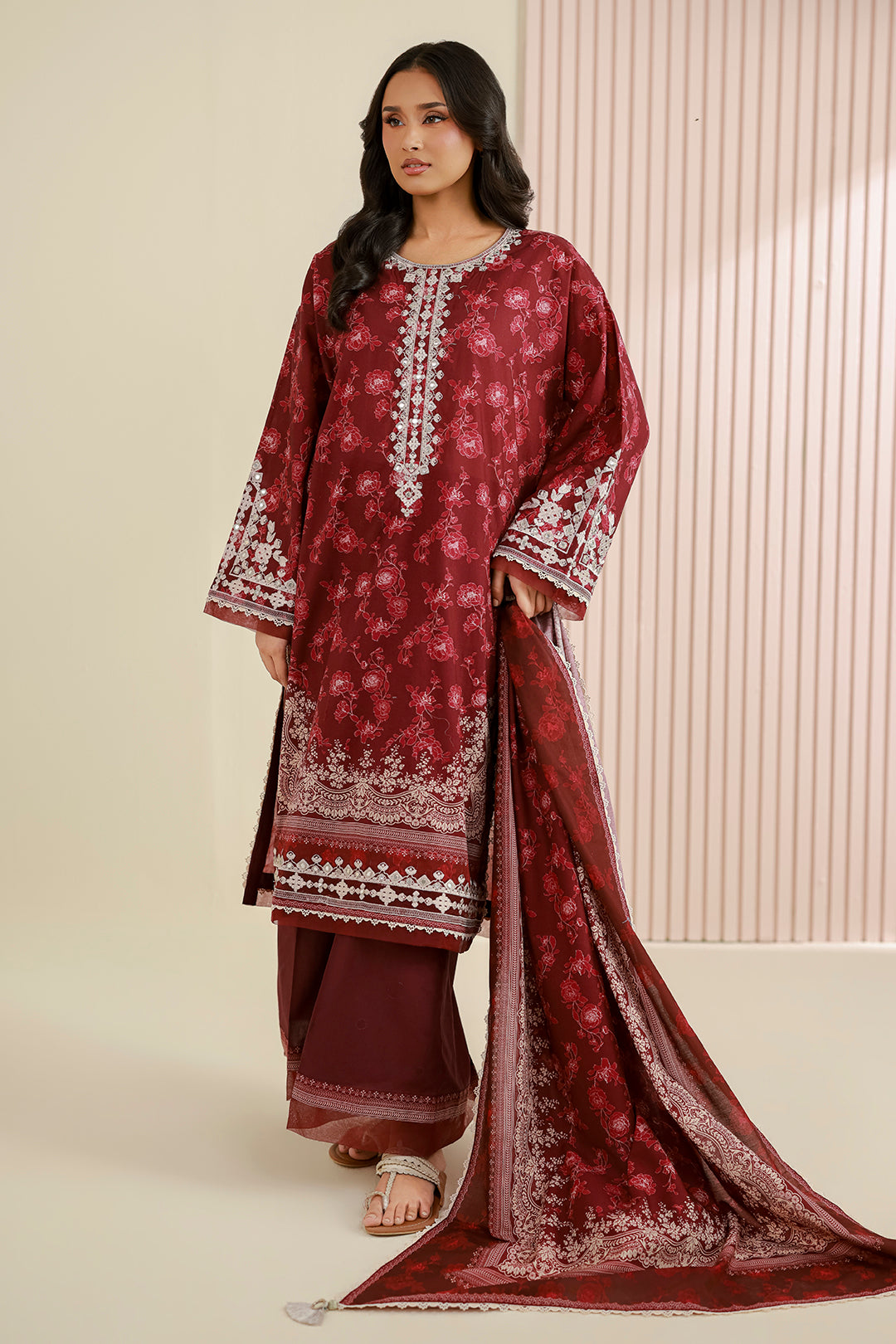 Embroidered Shirt Shalwar Dupatta - 0968