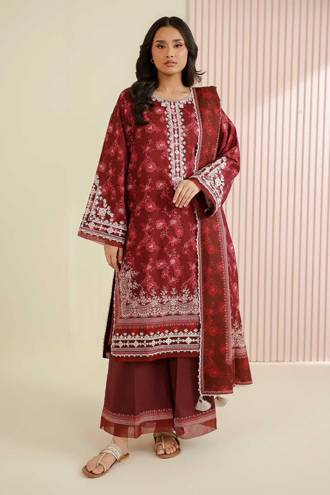 Embroidered Shirt Shalwar Dupatta - 0968