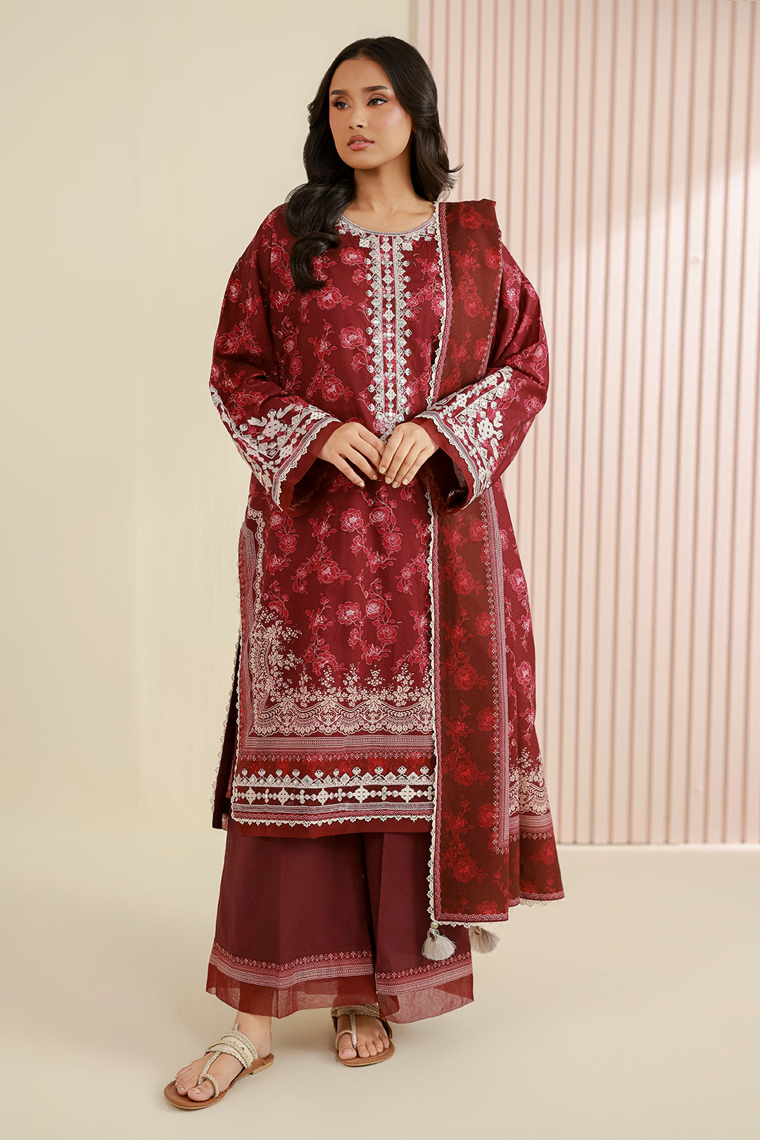 Embroidered Shirt Shalwar Dupatta - 0968