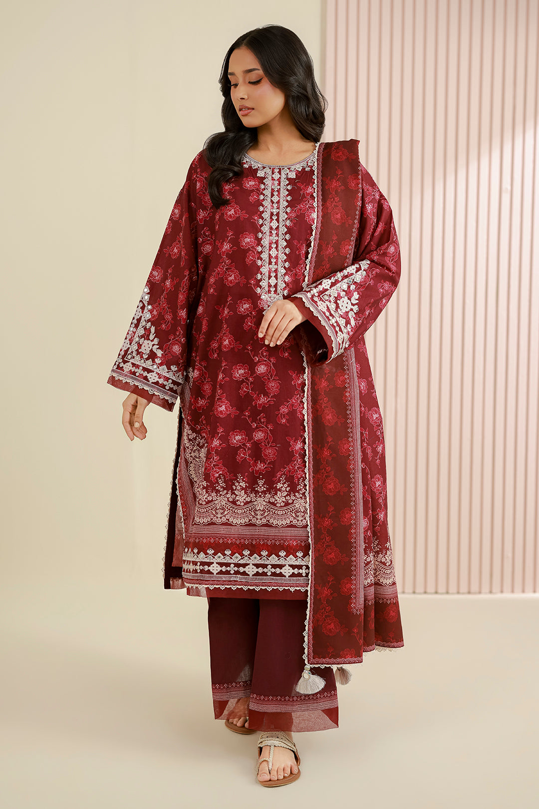 Embroidered Shirt Shalwar Dupatta - 0968