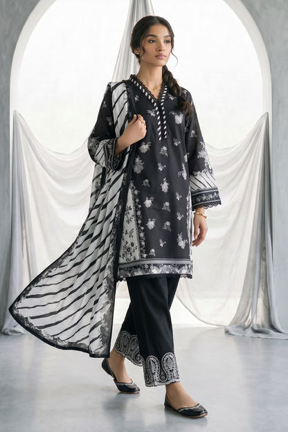 Embroidered Shirt Shalwar Dupatta - 0972