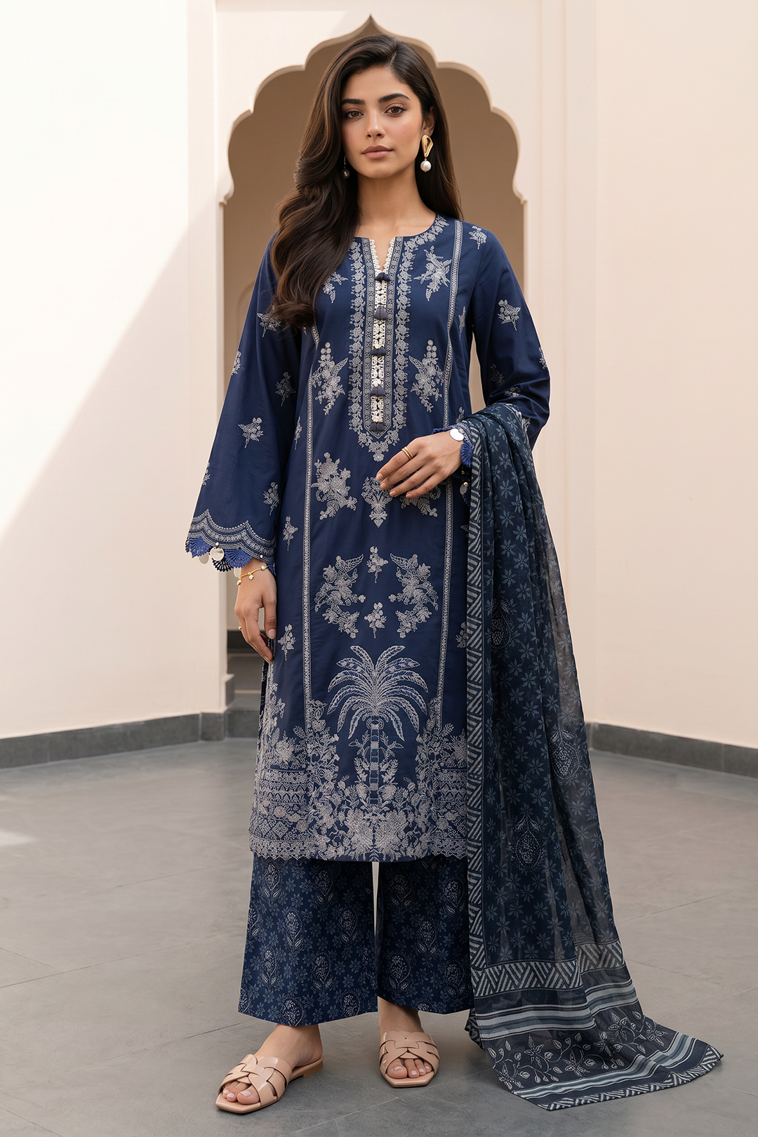 Embroidered Shirt Shalwar Dupatta - 0982