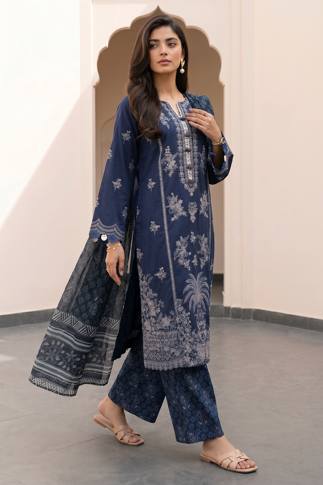 Embroidered Shirt Shalwar Dupatta - 0982