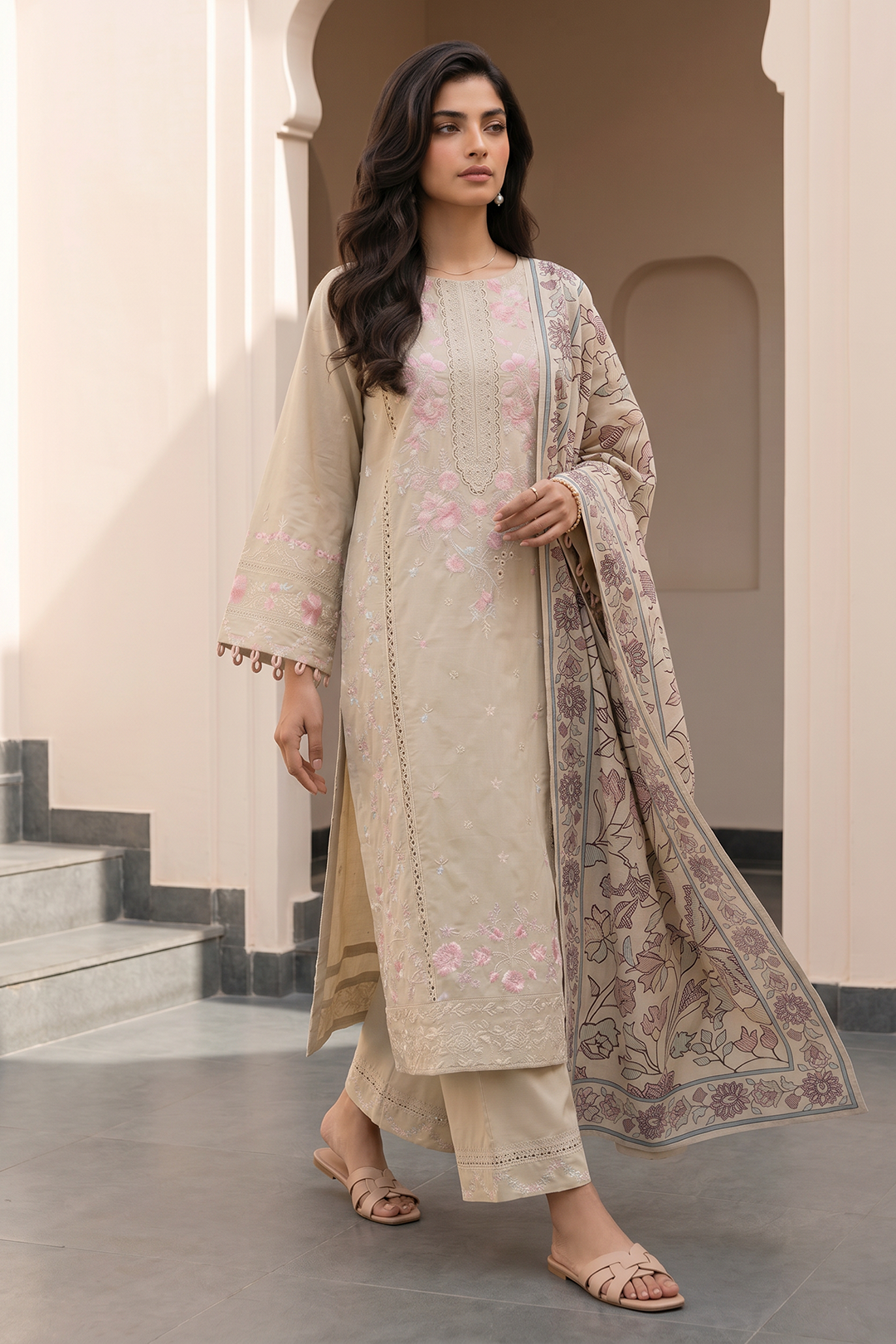 Embroidered Shirt Shalwar Dupatta - 0986