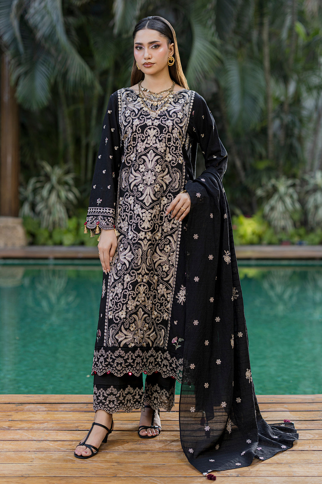 Embroidered Shirt Shalwar Dupatta - 0988