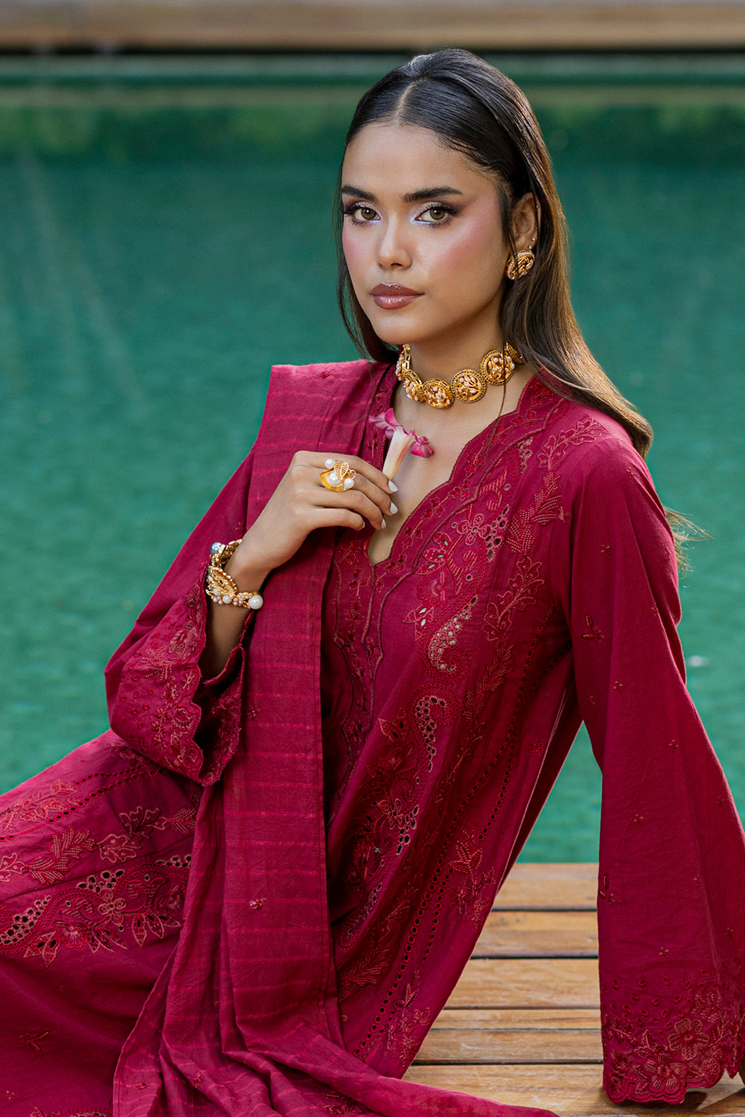 Embroidered Shirt Shalwar Dupatta - 0990