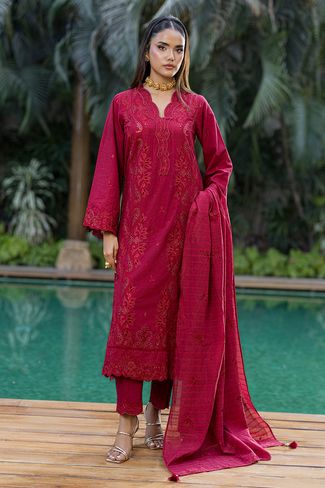 Embroidered Shirt Shalwar Dupatta - 0990