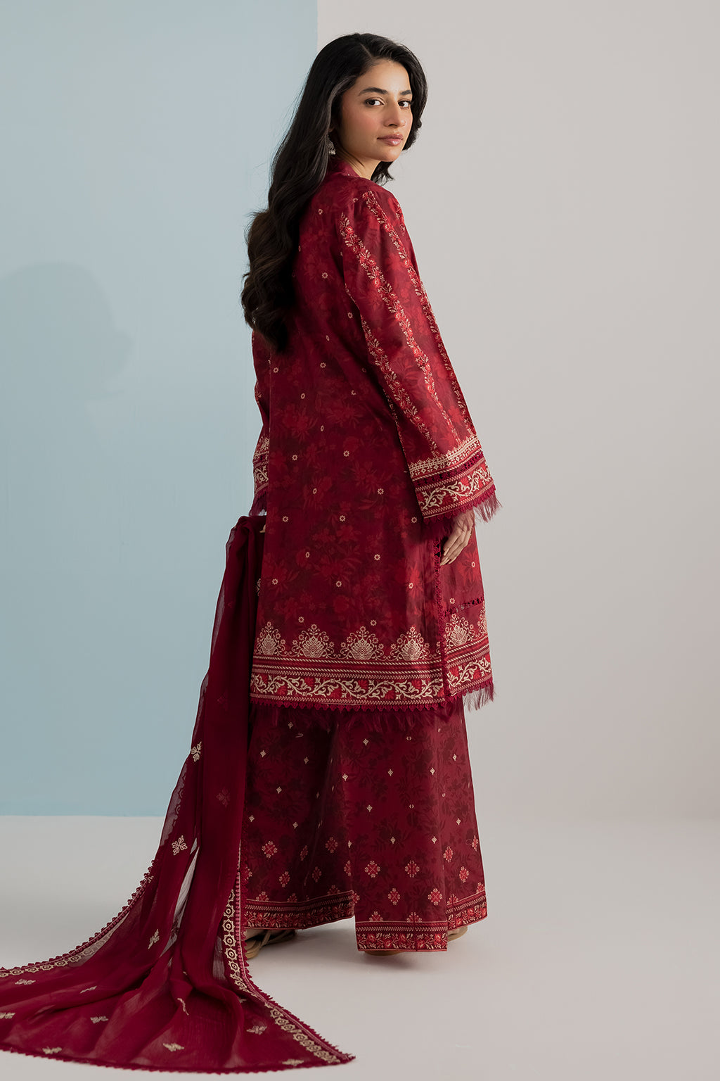 Embroidered Shirt Shalwar Dupatta - 1042