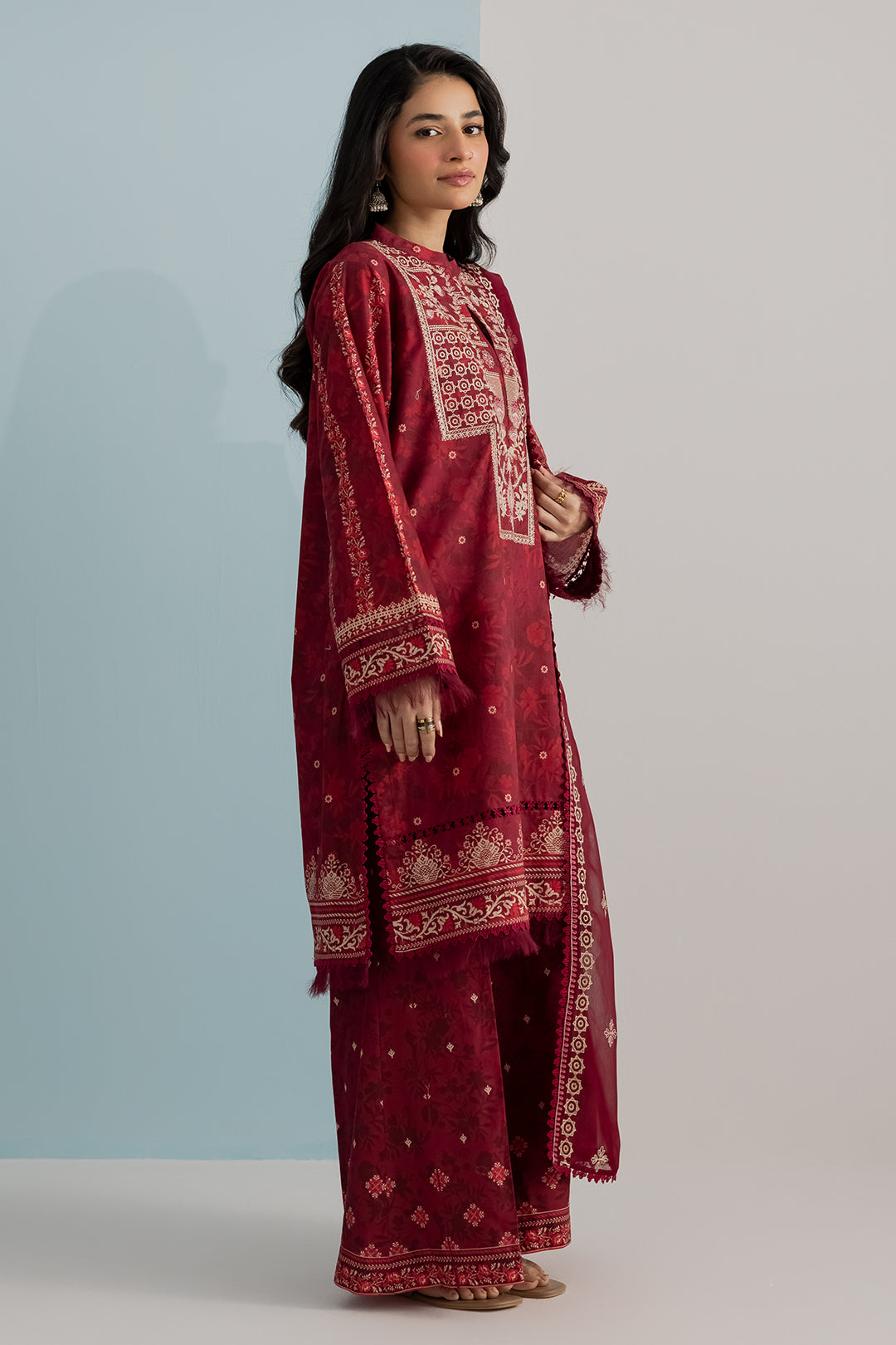 Embroidered Shirt Shalwar Dupatta - 1042