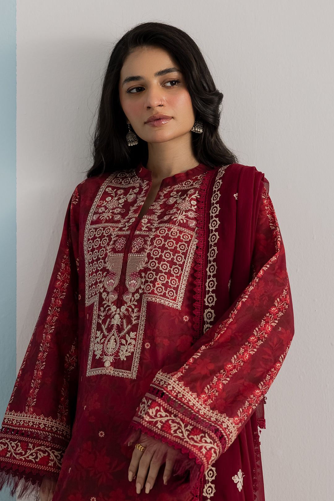 Embroidered Shirt Shalwar Dupatta - 1042