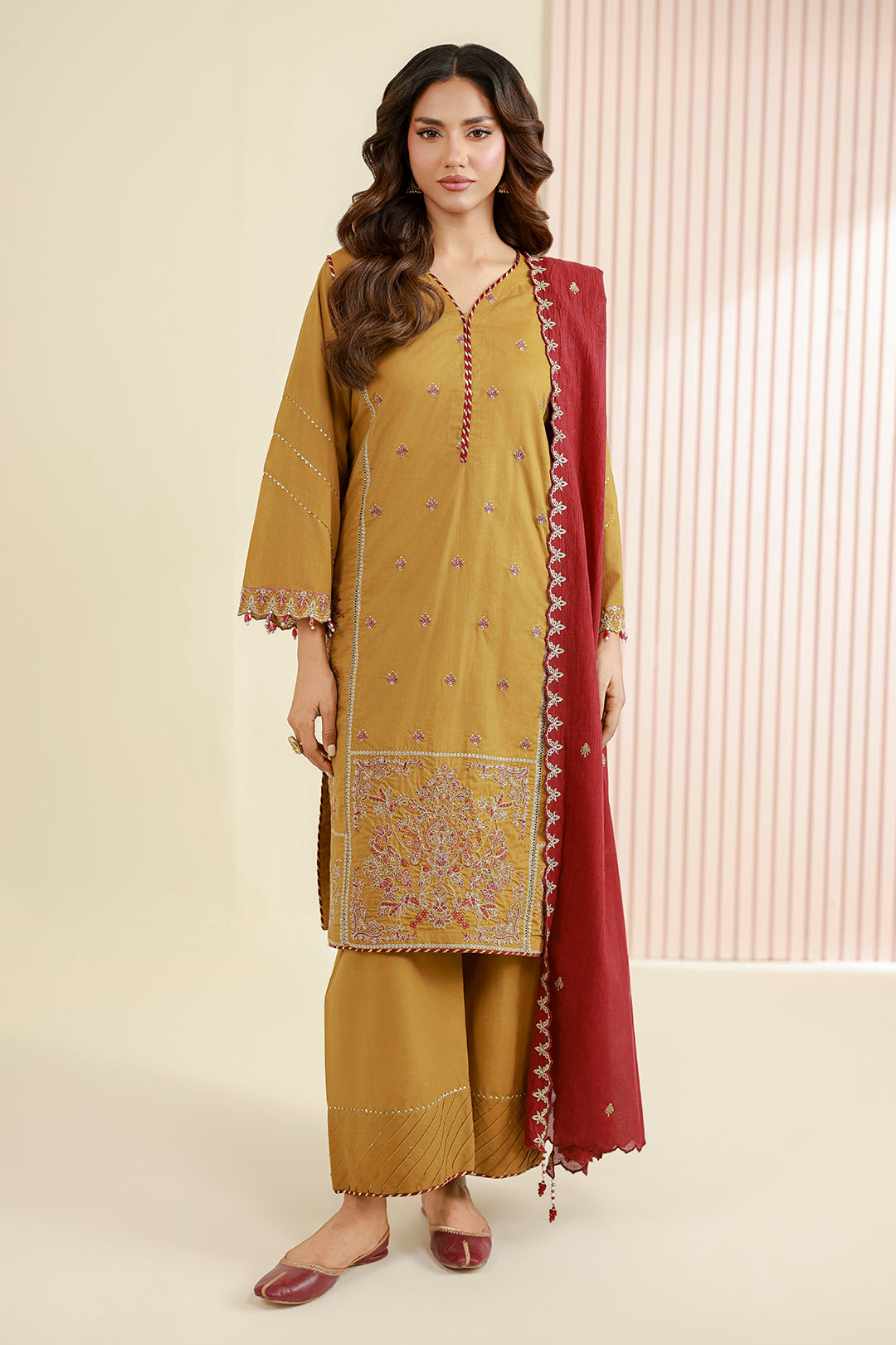 Embroidered Shirt Shalwar Dupatta - 1043