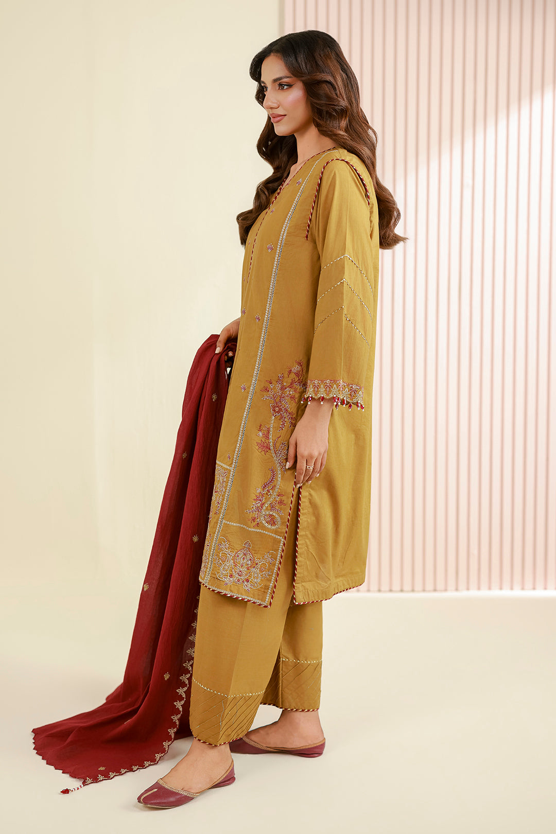 Embroidered Shirt Shalwar Dupatta - 1043