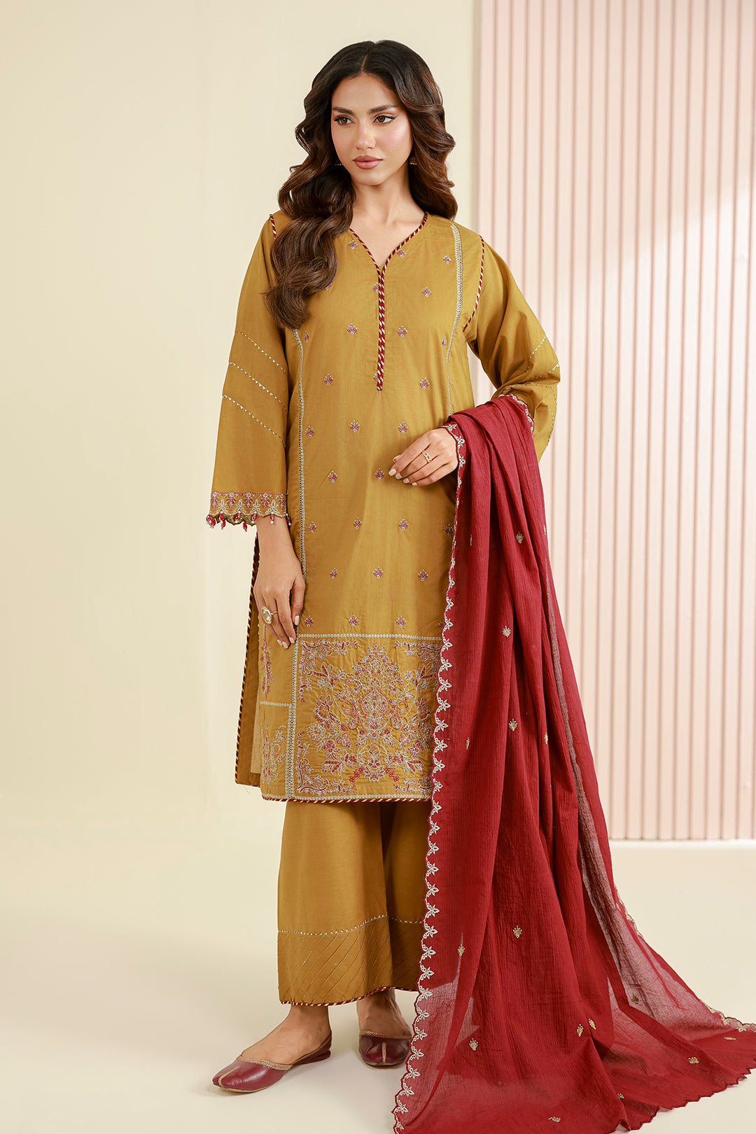 Embroidered Shirt Shalwar Dupatta - 1043