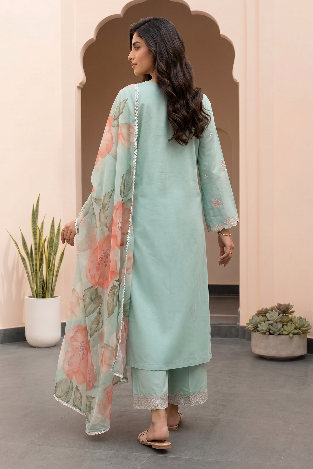 Embroidered Shirt Shalwar Dupatta - 1048