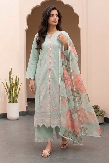 Embroidered Shirt Shalwar Dupatta - 1048