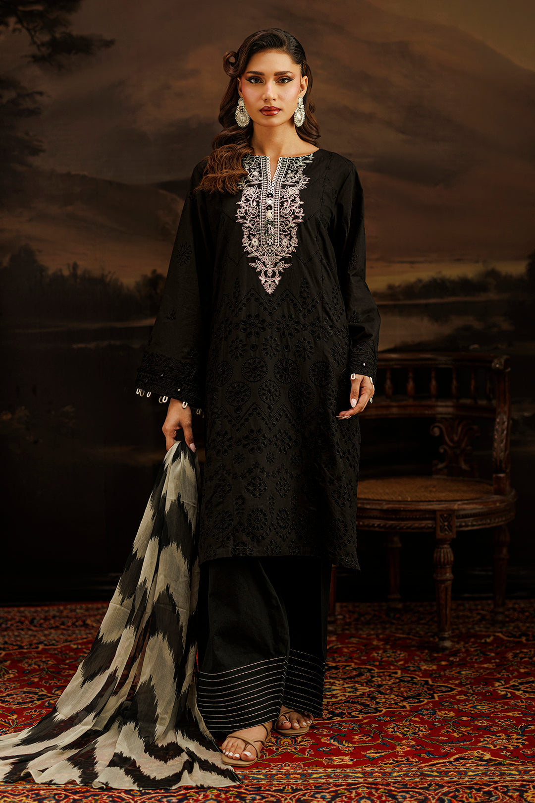 Embroidered Shirt Shalwar Dupatta - 1050