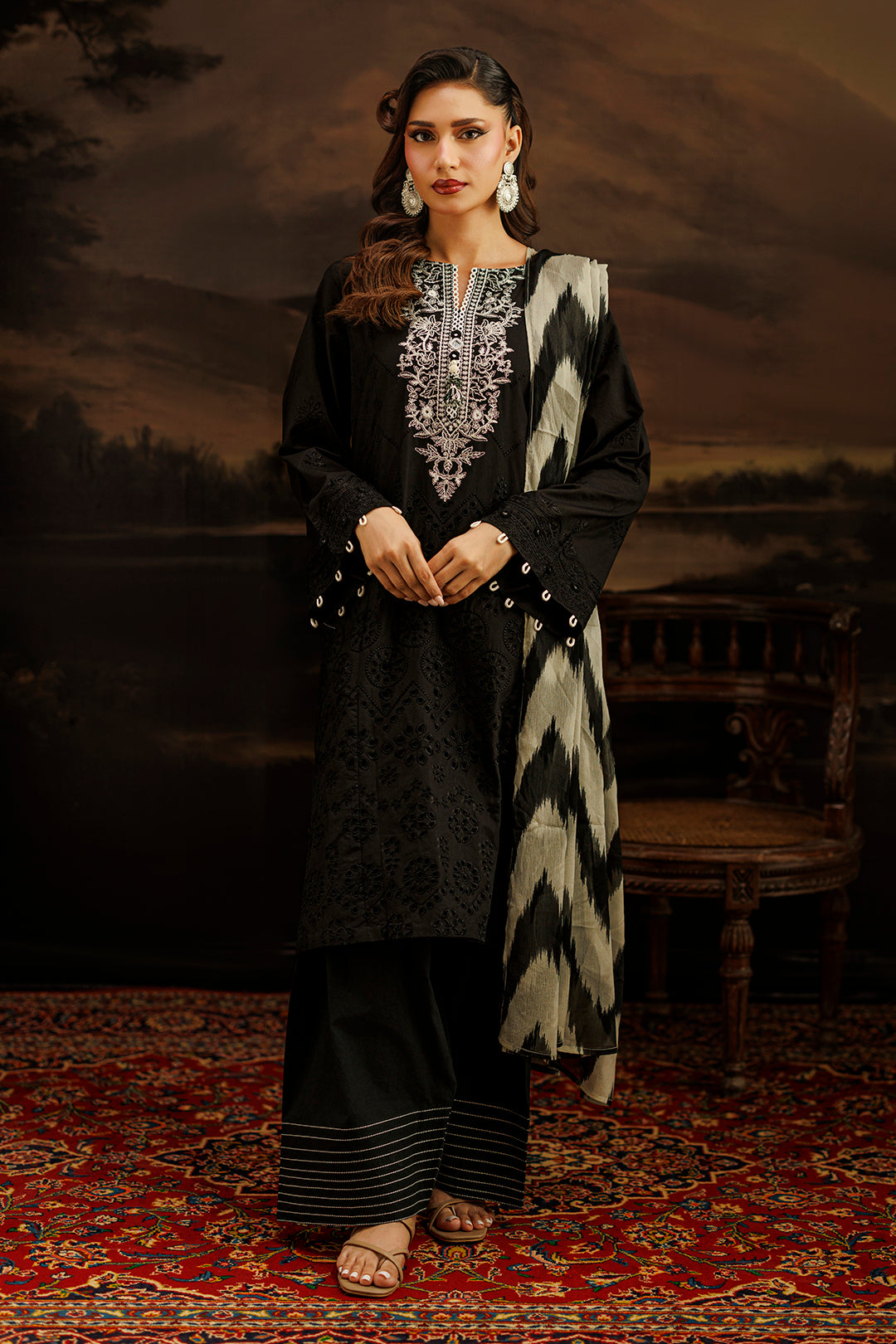 Embroidered Shirt Shalwar Dupatta - 1050