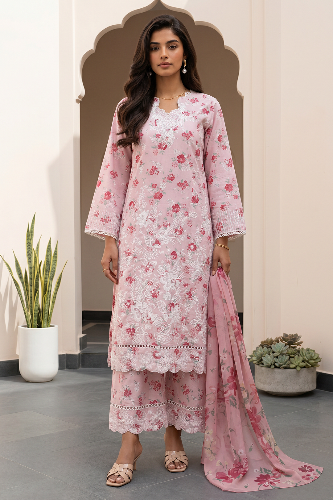Embroidered Shirt Shalwar Dupatta - 1052
