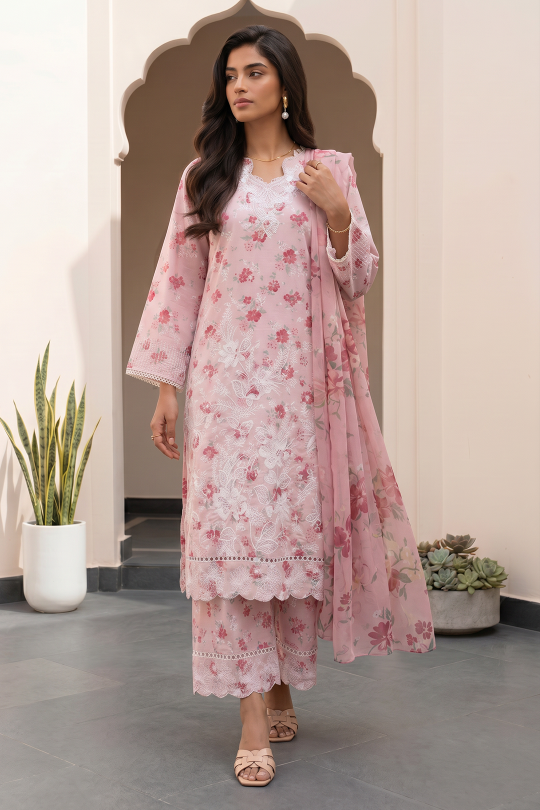 Embroidered Shirt Shalwar Dupatta - 1052