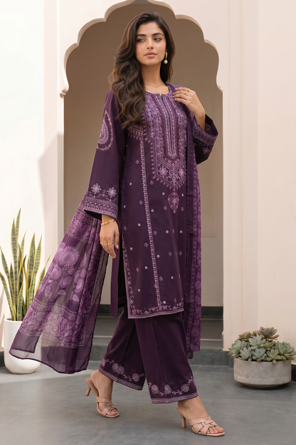 Embroidered Shirt Shalwar Dupatta - 1054