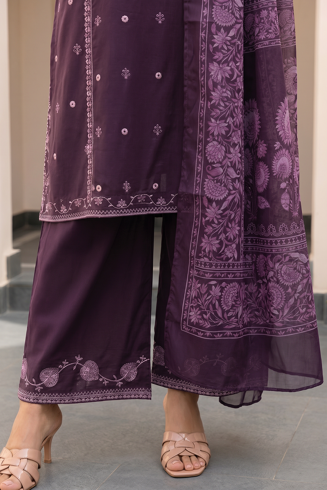 Embroidered Shirt Shalwar Dupatta - 1054