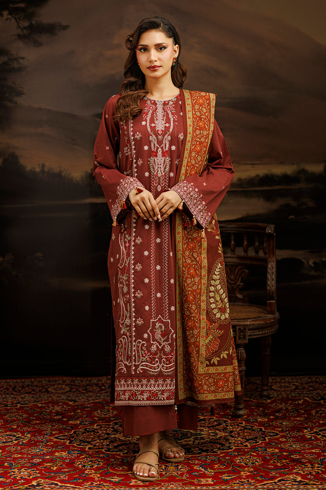 Embroidered Shirt Shalwar Dupatta - 1056