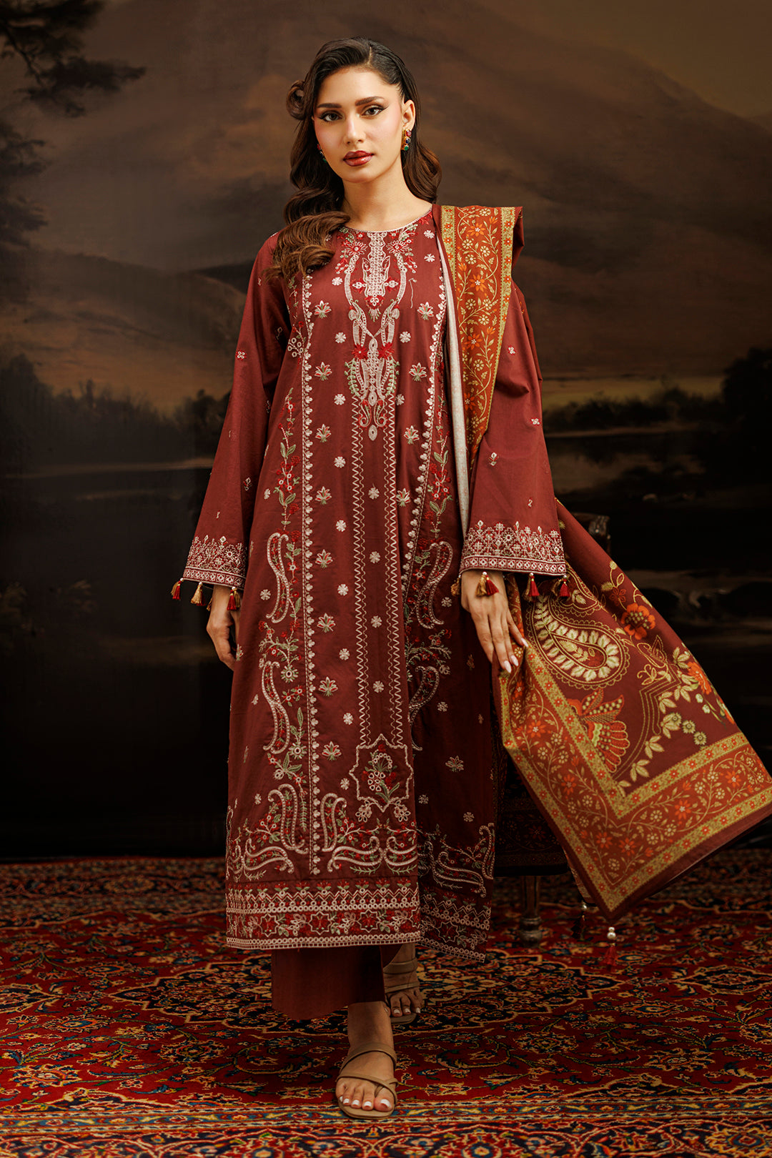 Embroidered Shirt Shalwar Dupatta - 1056
