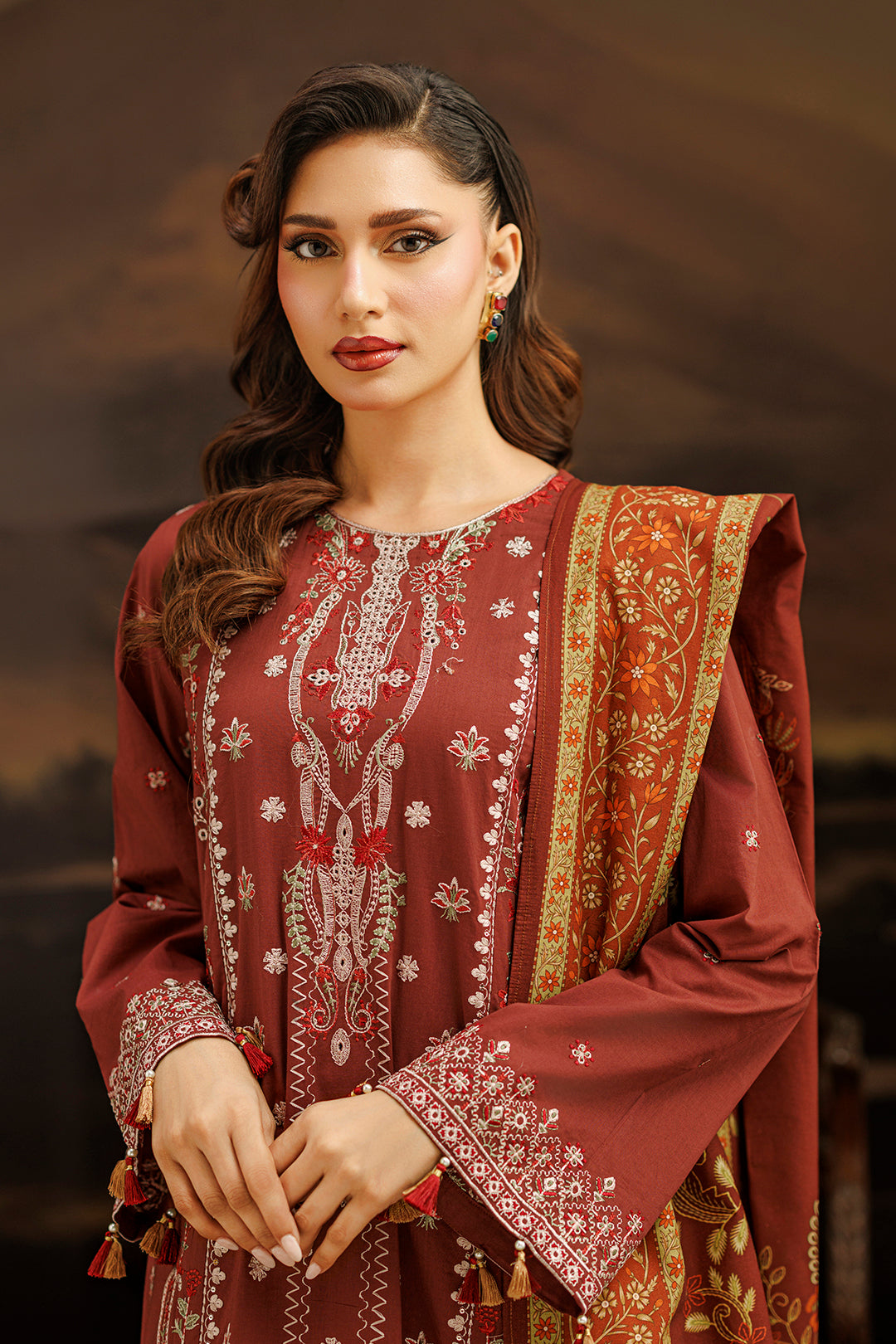 Embroidered Shirt Shalwar Dupatta - 1056