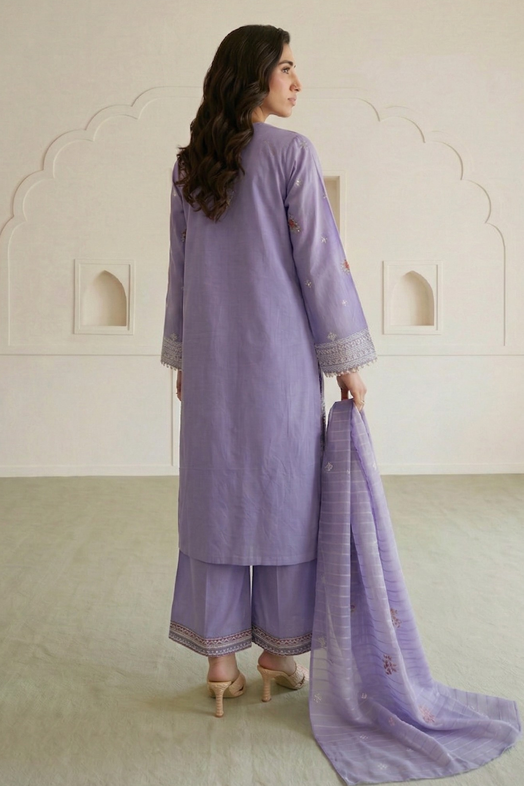 Embroidered Shirt Shalwar Dupatta - 1058