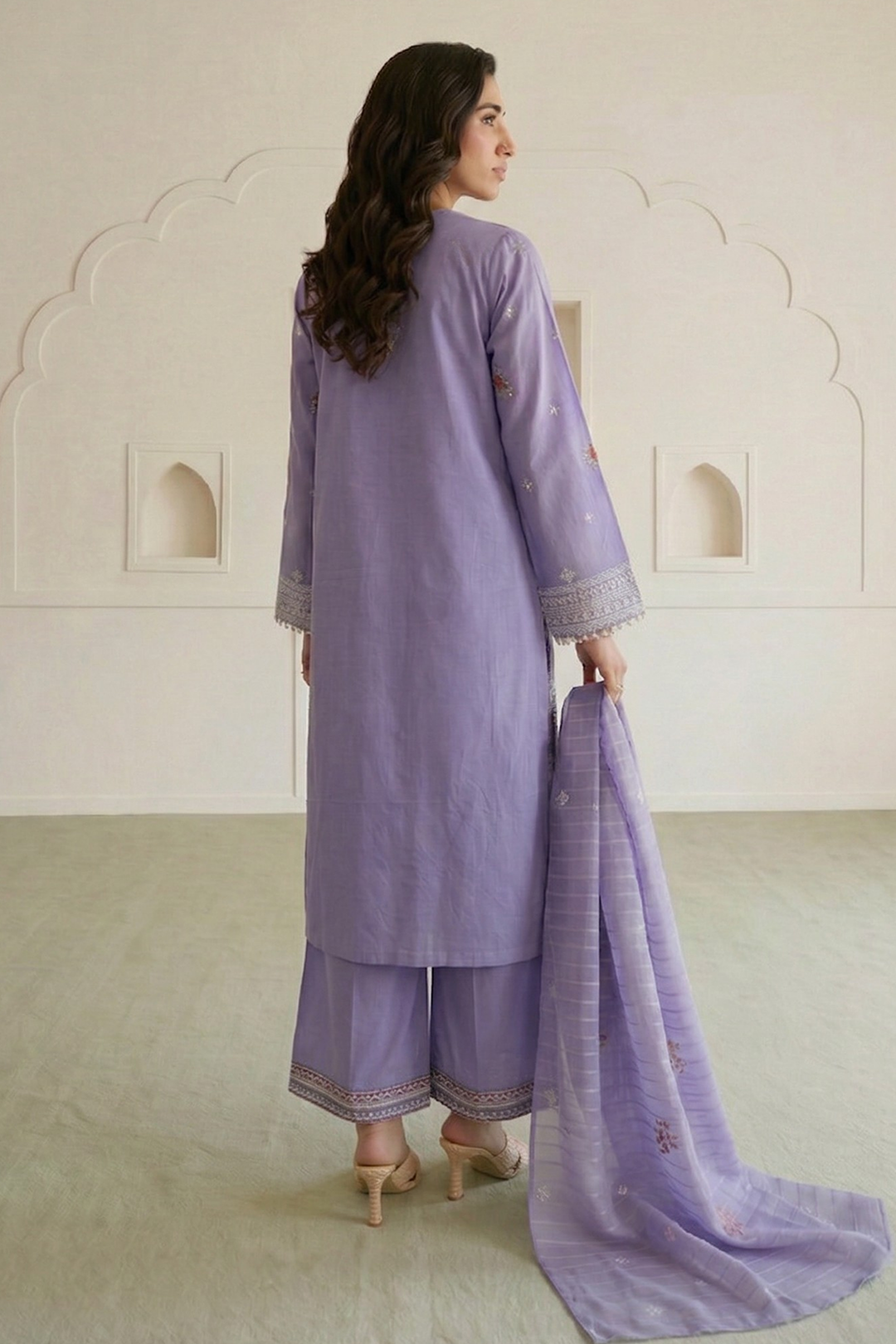 Embroidered Shirt Shalwar Dupatta - 1058