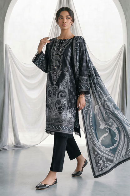 Embroidered Shirt Shalwar Dupatta - 1103