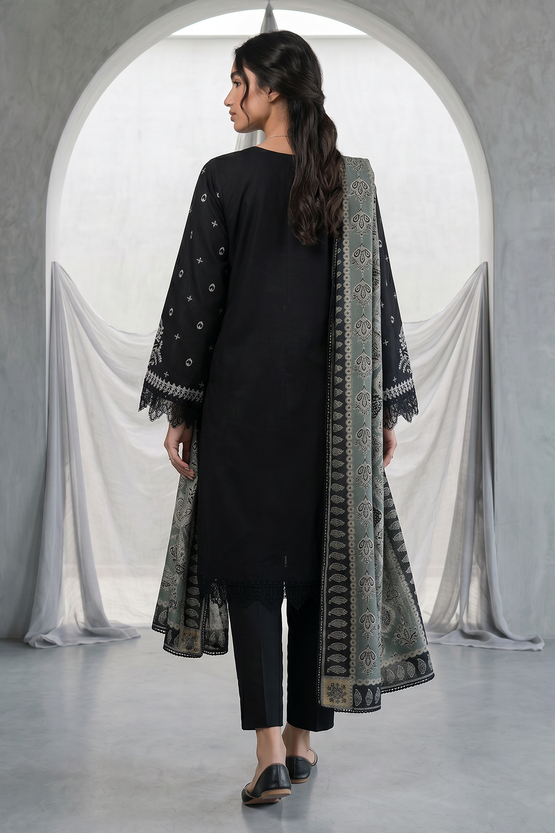 Embroidered Shirt Shalwar Dupatta - 1166