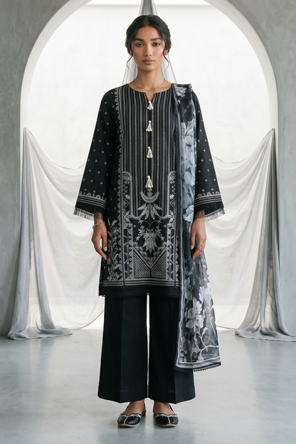 Embroidered Shirt Shalwar Dupatta - 1167