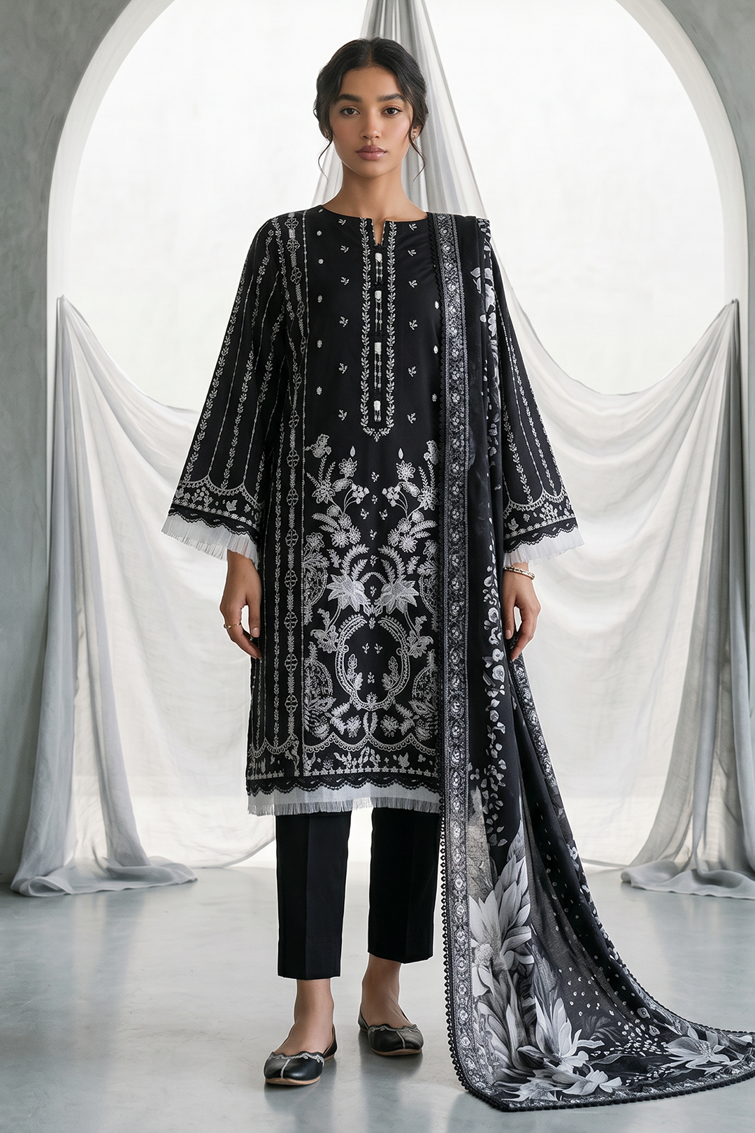Embroidered Shirt Shalwar Dupatta - 1168