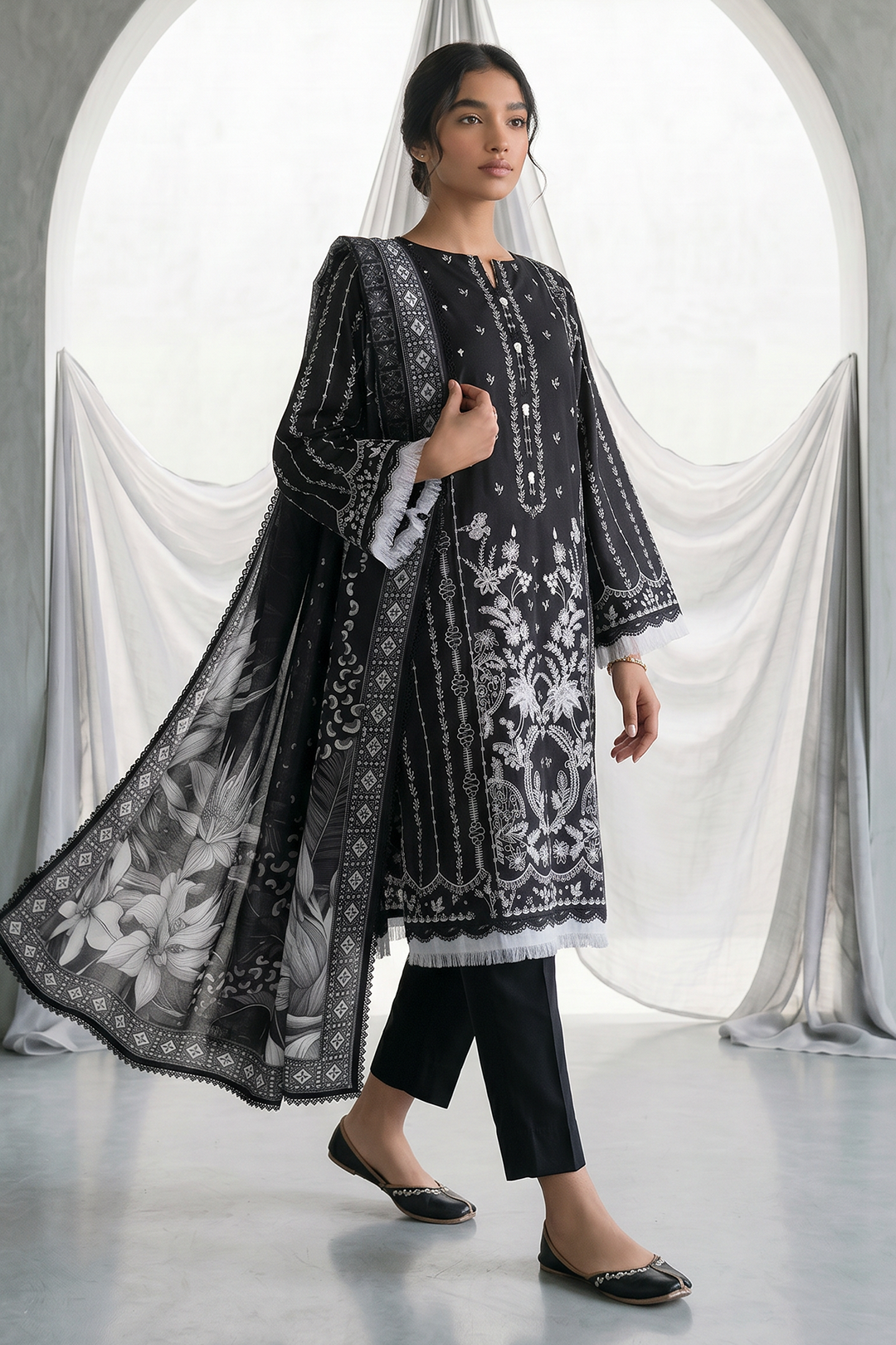Embroidered Shirt Shalwar Dupatta - 1168