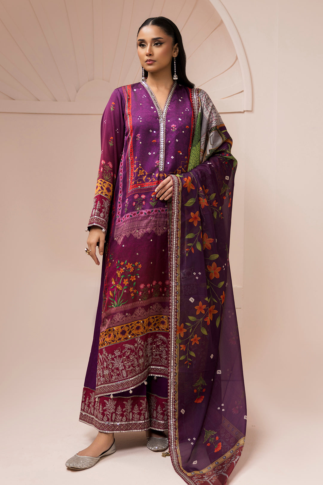 Embroidered Shirt Shalwar Dupatta - 1181
