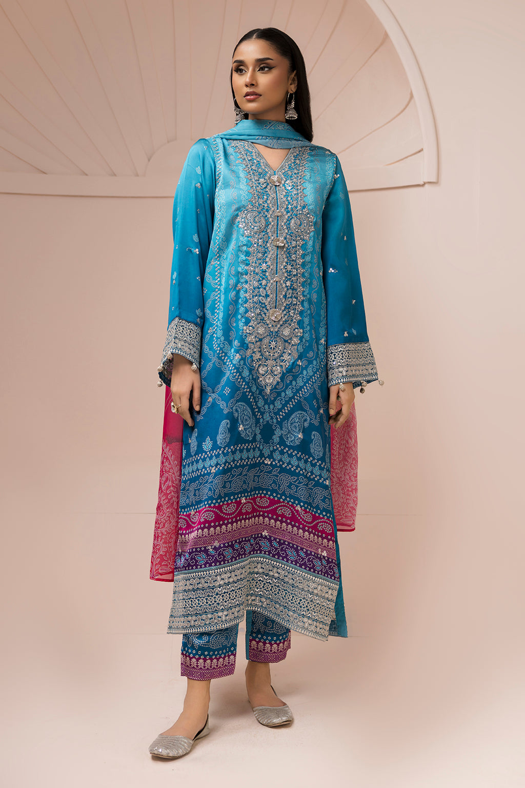 Embroidered Shirt Shalwar Dupatta - 1182