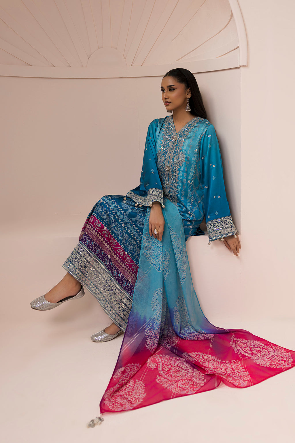 Embroidered Shirt Shalwar Dupatta - 1182