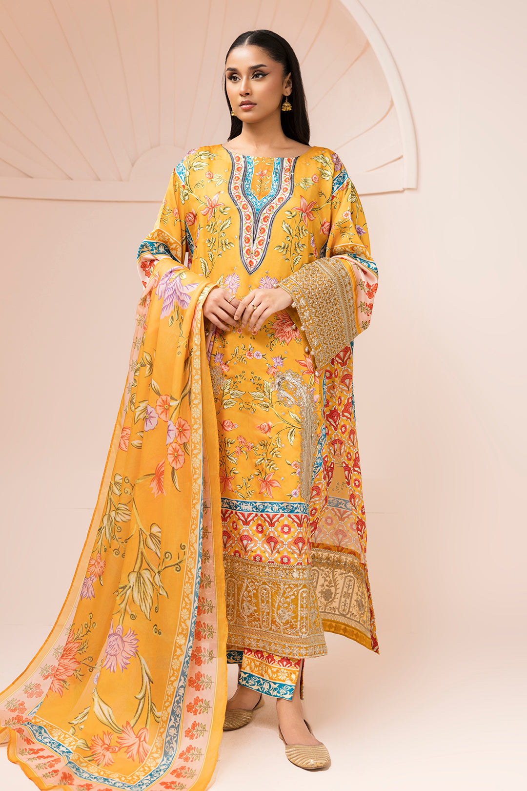Embroidered Shirt Shalwar Dupatta - 1184