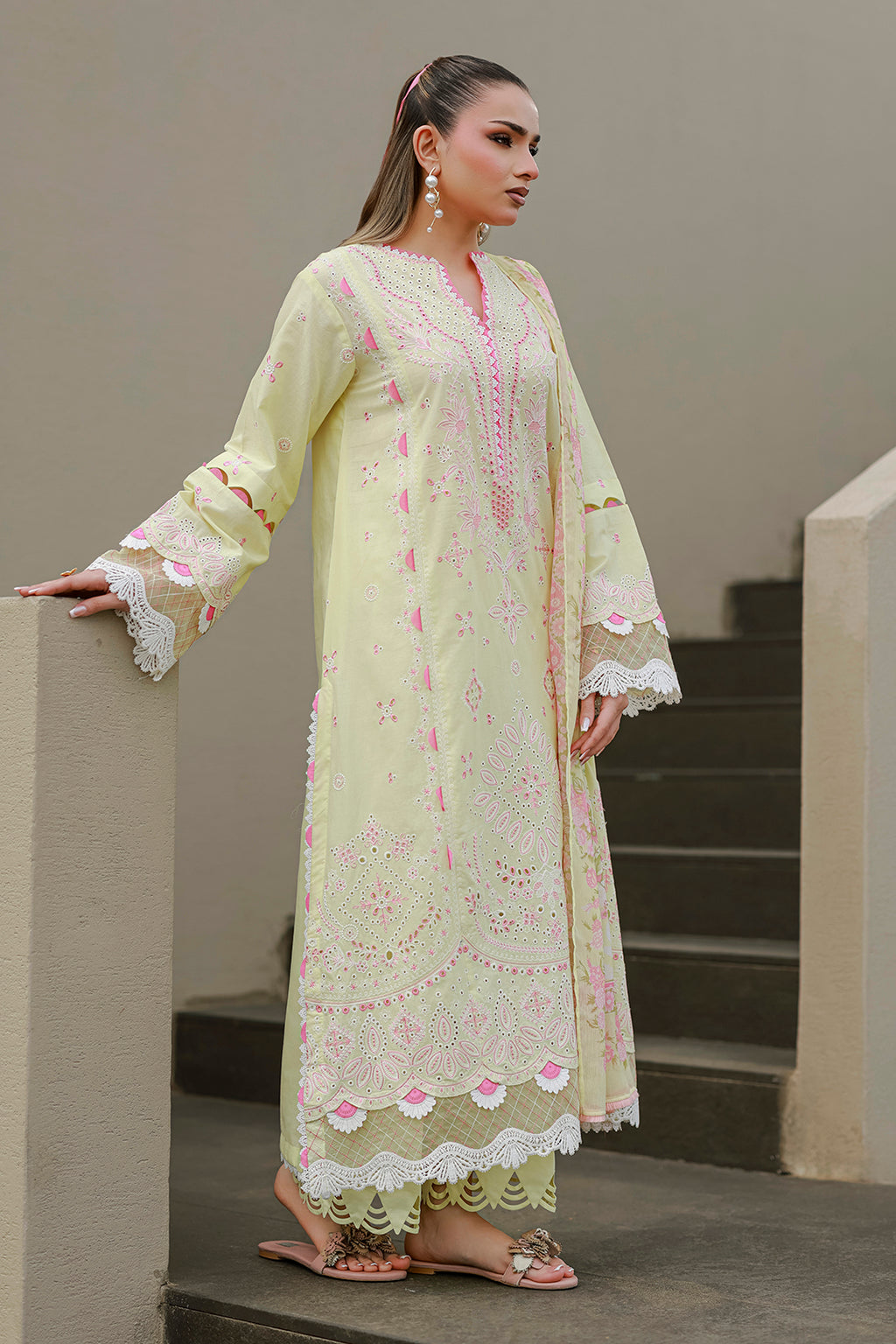 Embroidered Shirt Shalwar Dupatta - 4077