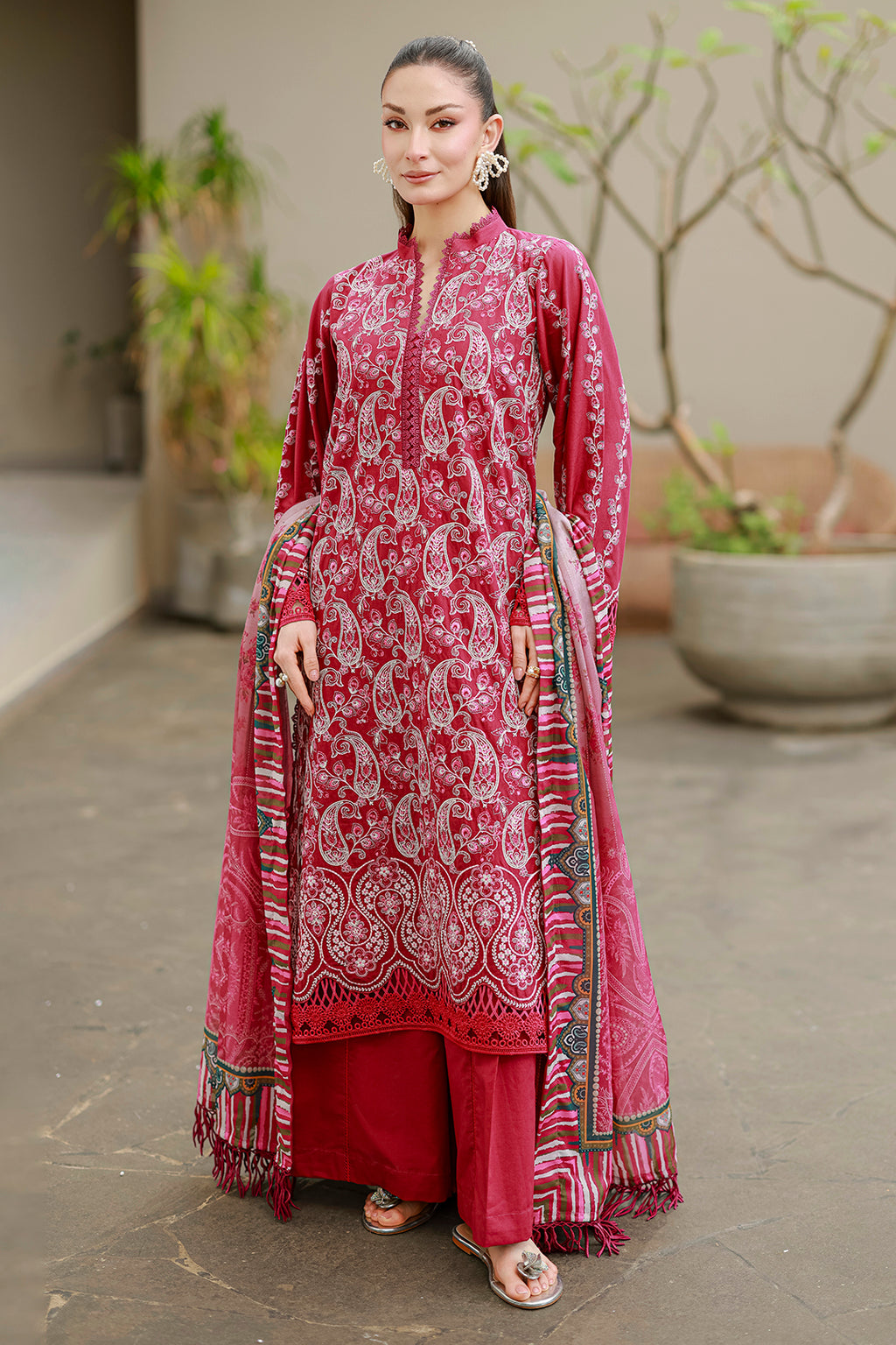Embroidered Shirt Shalwar Dupatta - 4078