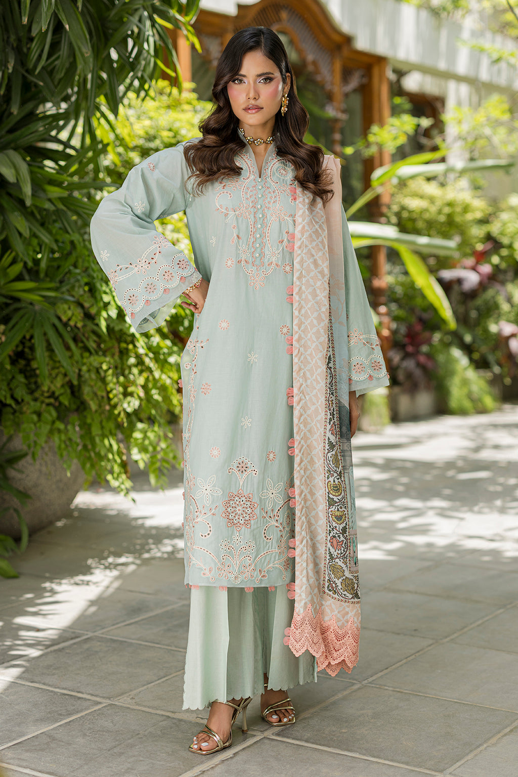 Embroidered Shirt Shalwar Dupatta - 4086