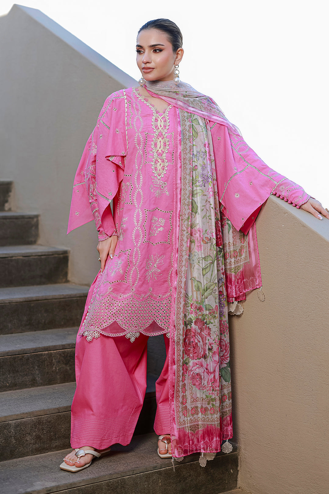 Embroidered Shirt Shalwar Dupatta - 4089