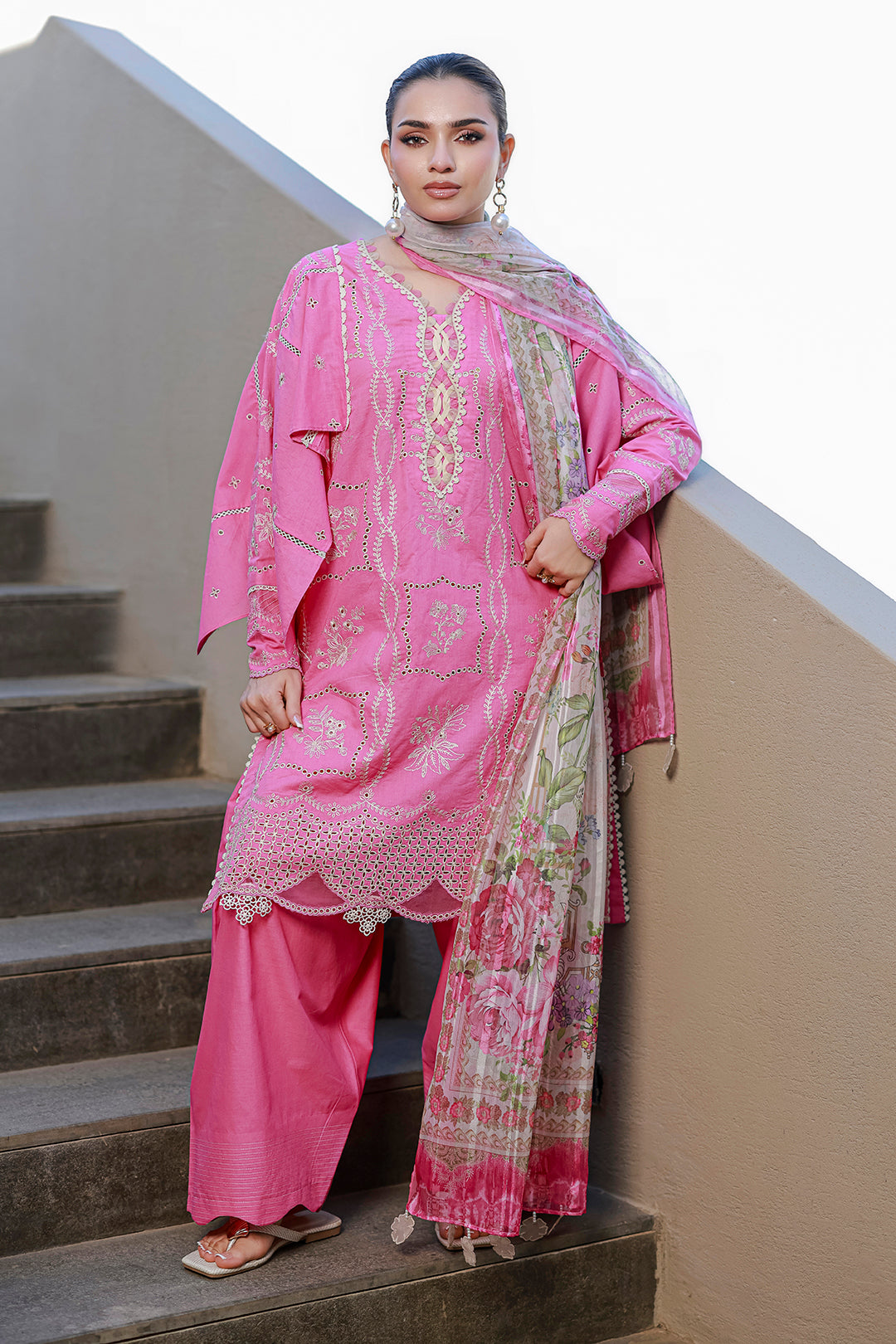 Embroidered Shirt Shalwar Dupatta - 4089