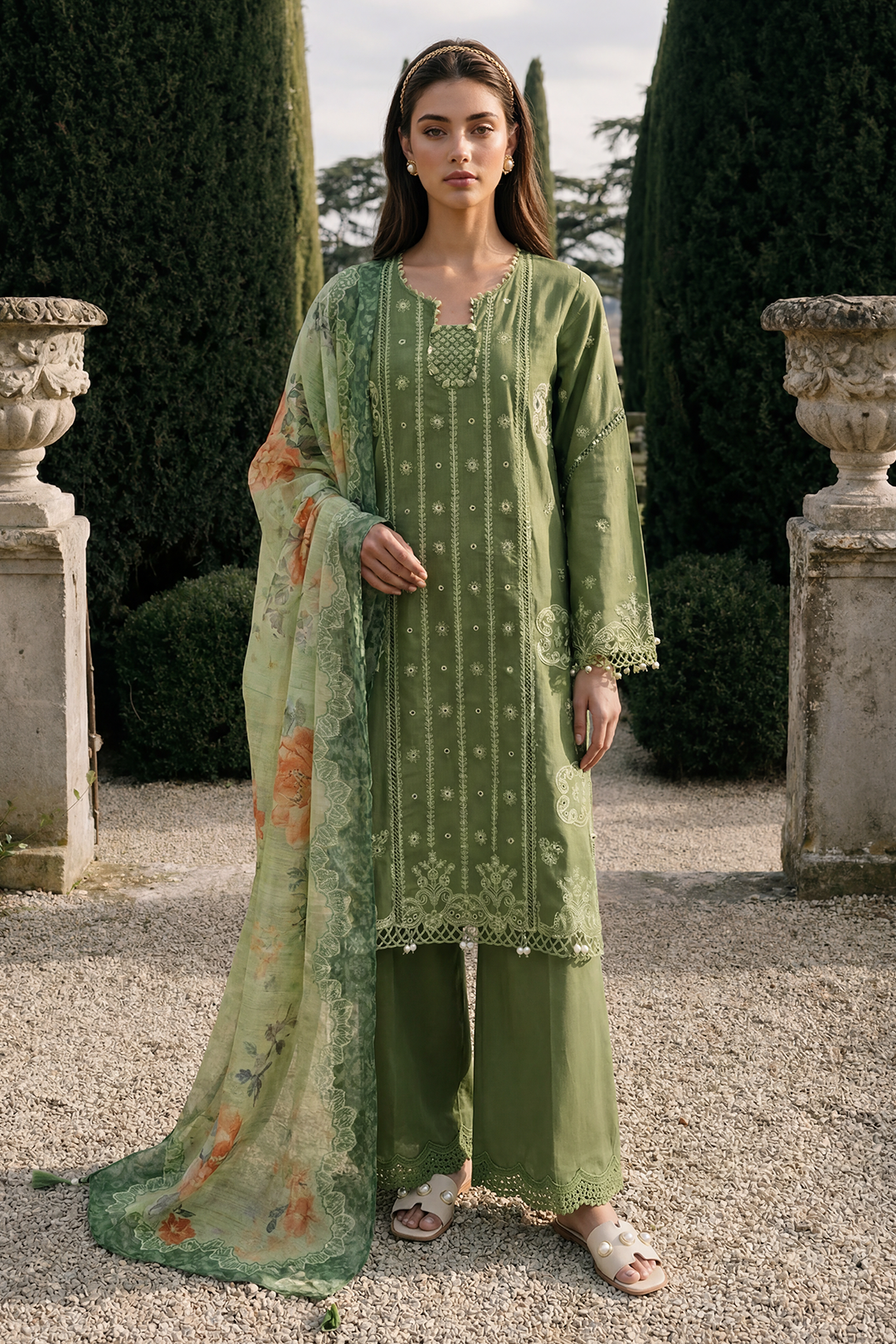 Embroidered Shirt Shalwar Dupatta - 4090