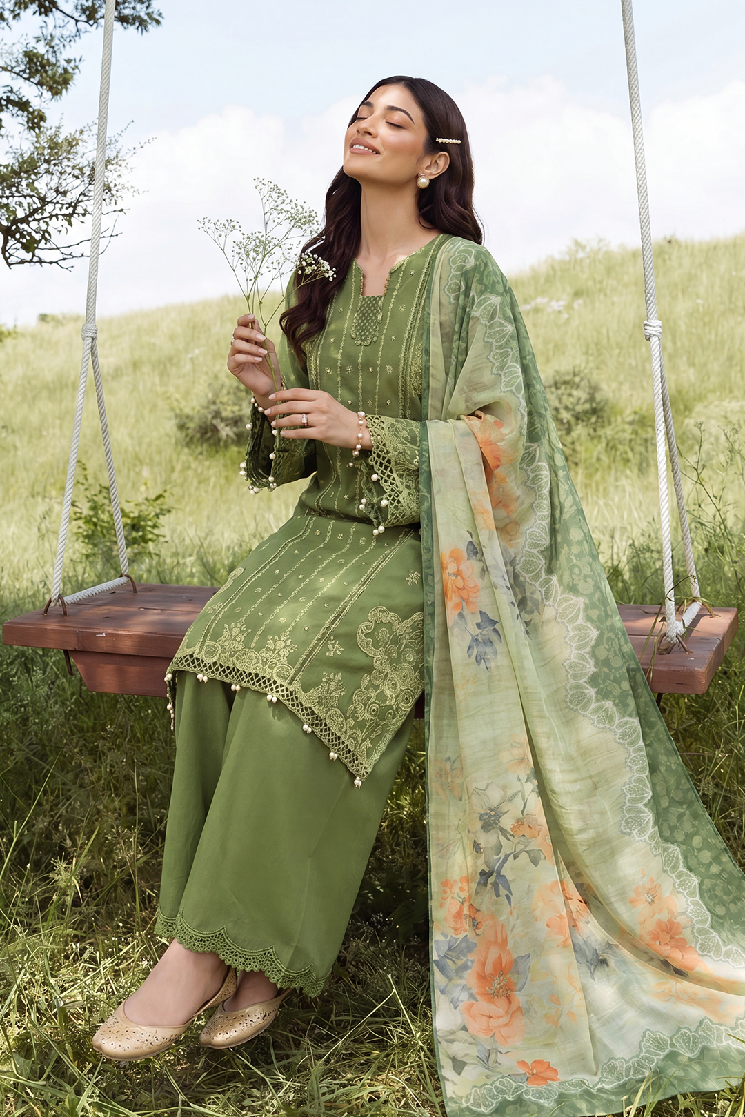 Embroidered Shirt Shalwar Dupatta - 4090