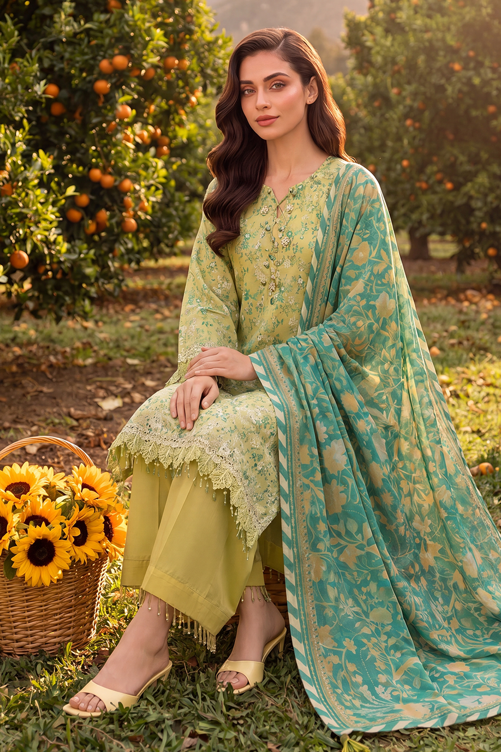 Embroidered Shirt Shalwar Dupatta - 4091