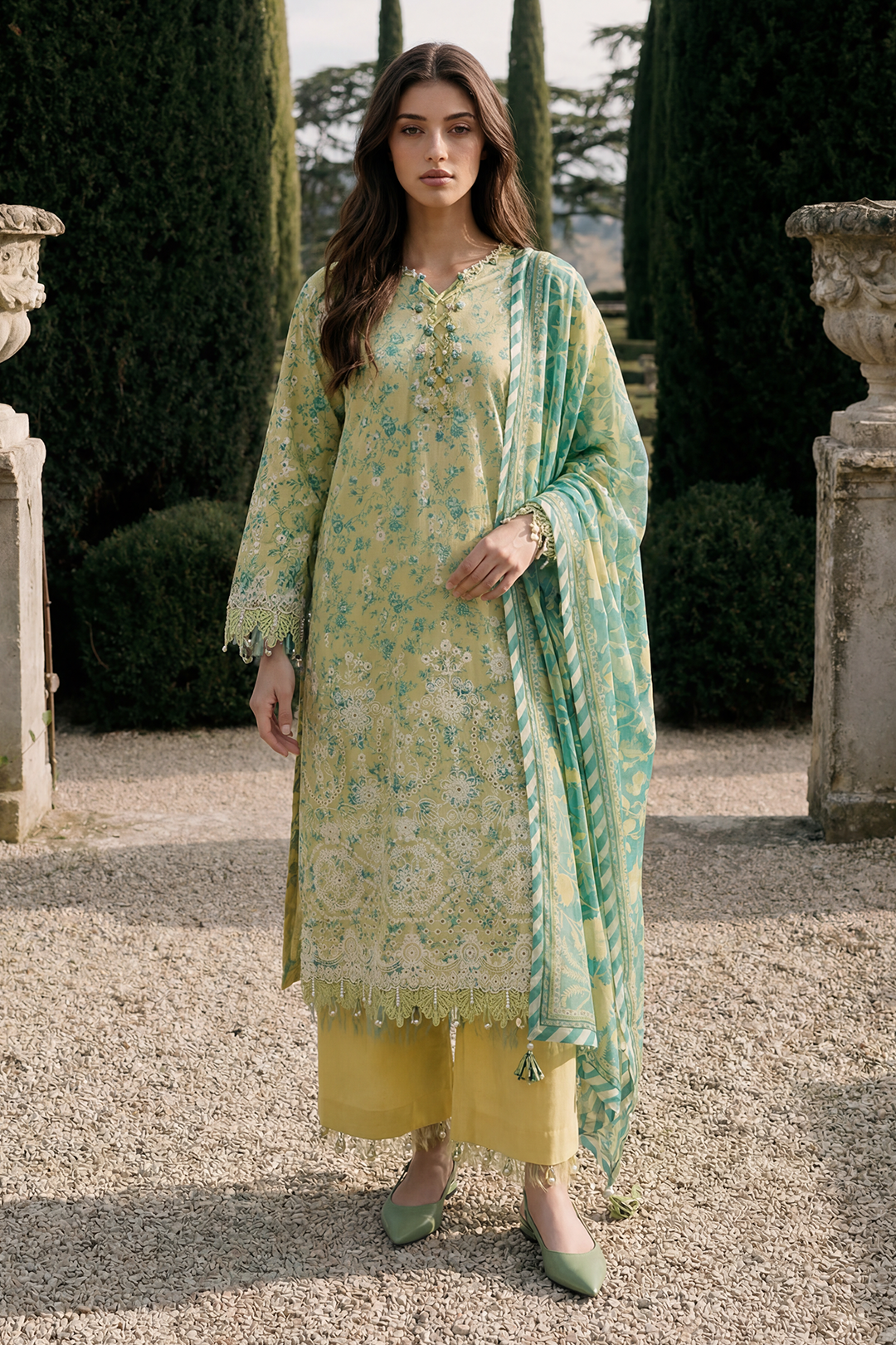 Embroidered Shirt Shalwar Dupatta - 4091