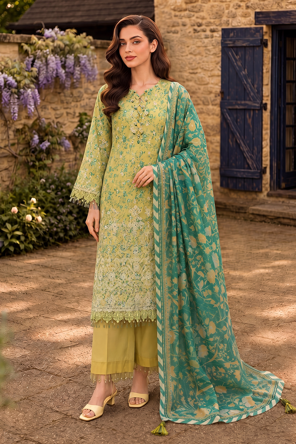 Embroidered Shirt Shalwar Dupatta - 4091