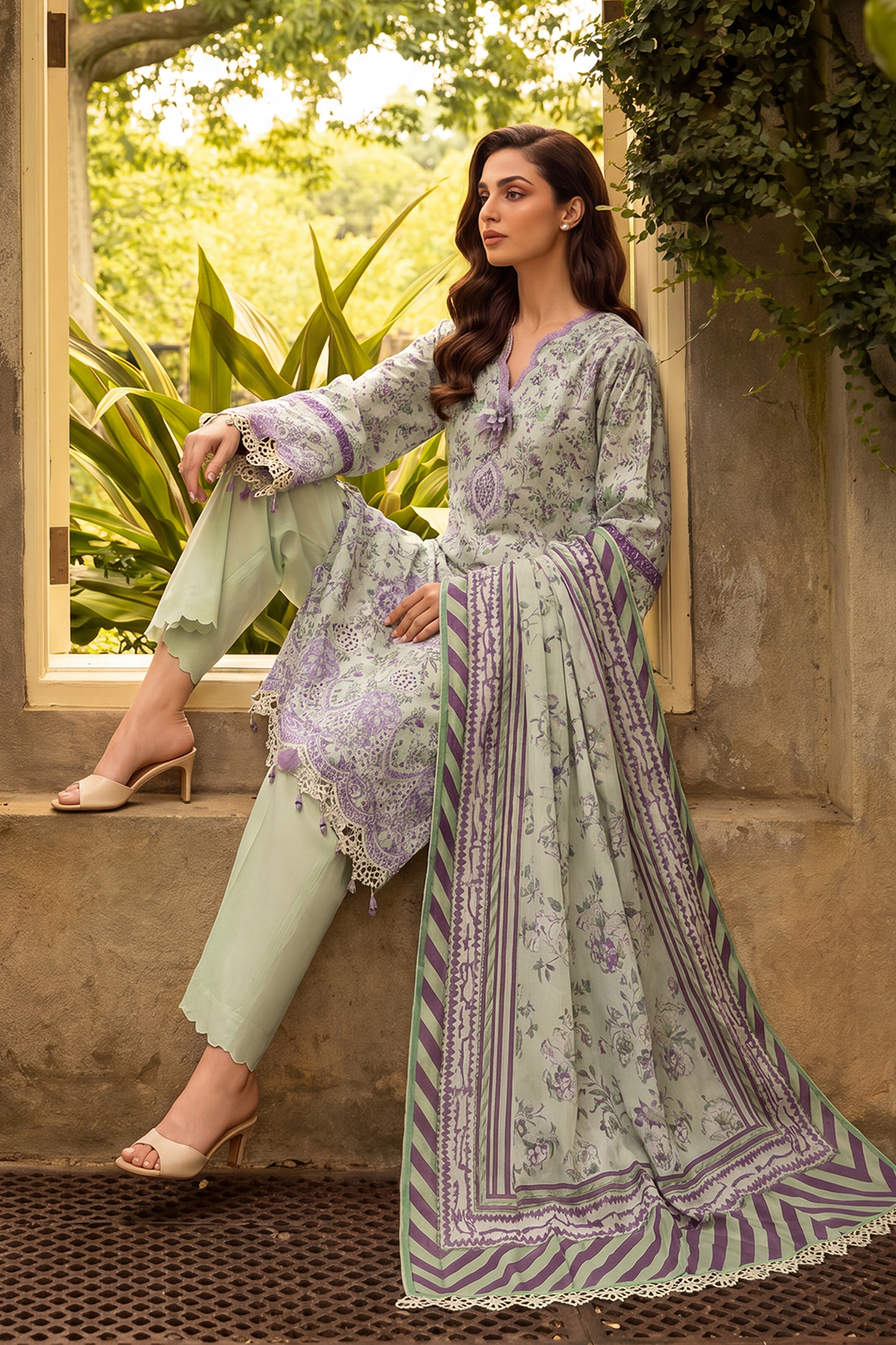 Embroidered Shirt Shalwar Dupatta - 4092